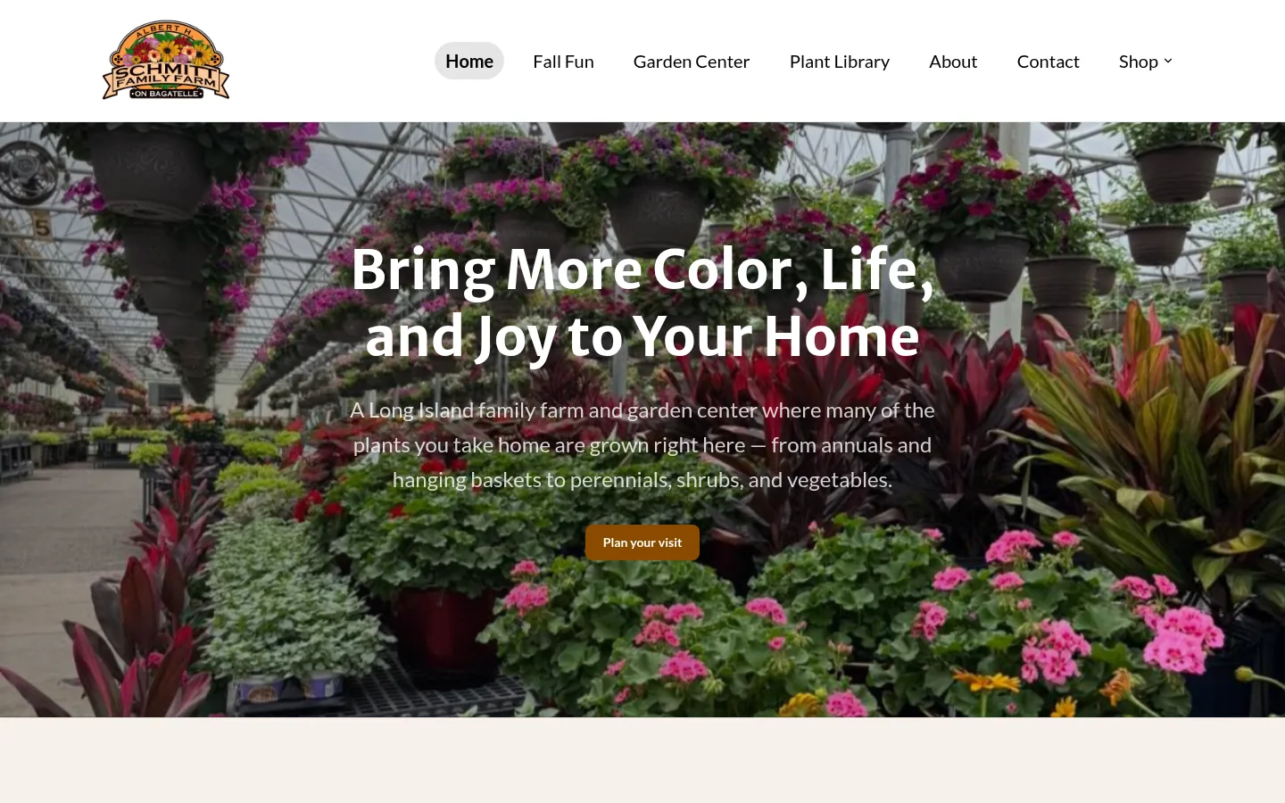 Schmitt’s on Bagatelle garden centre website, built on BloomSites