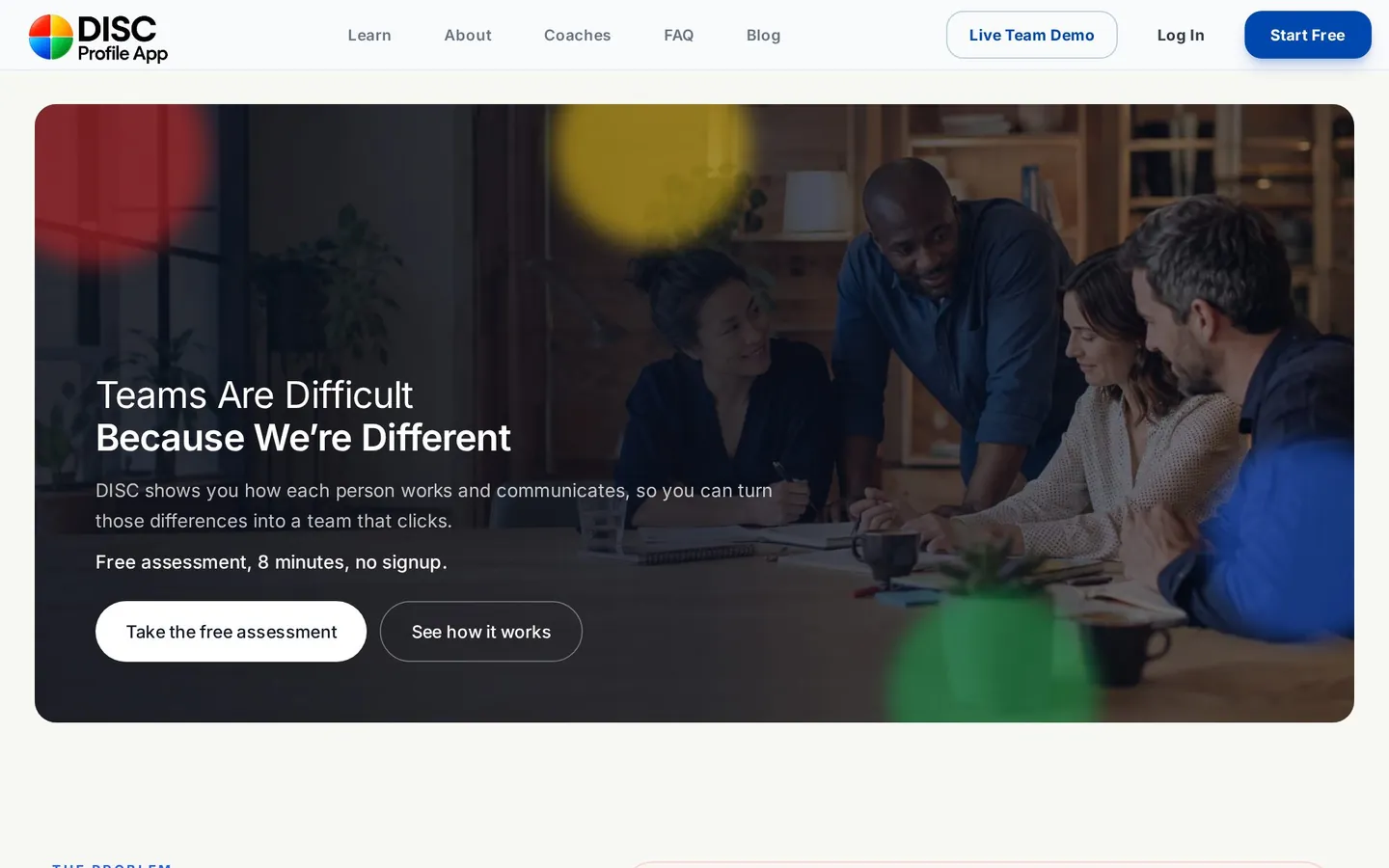 The DISC Profile website, a modern DISC assessment and team platform.