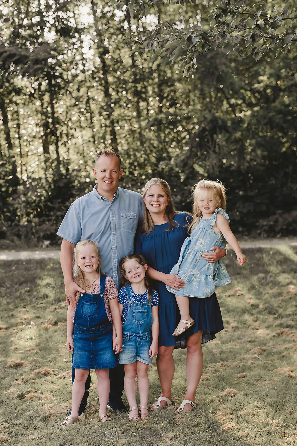 Jon Morrison with his wife Hayley and their three daughters